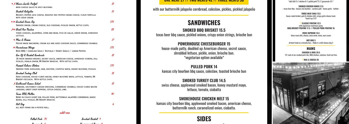 Powerhouse Brewing Company Menu