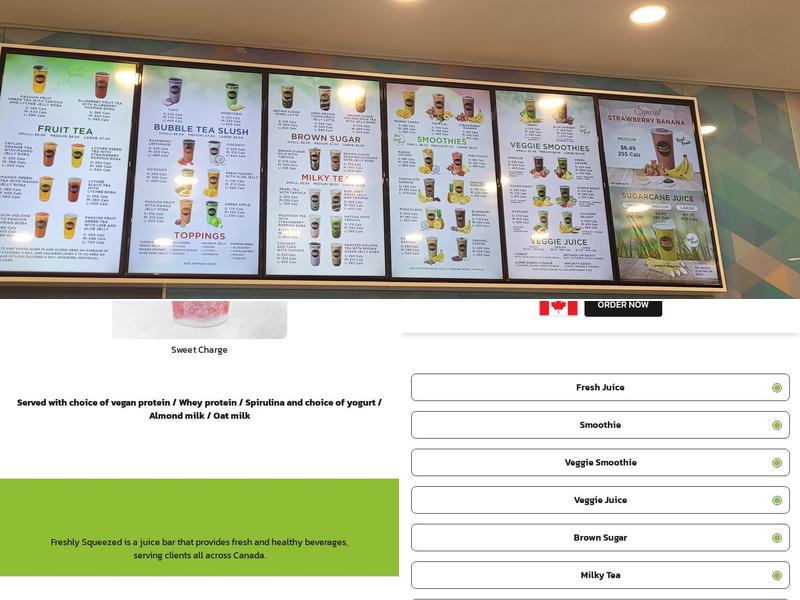 Freshly Squeezed Menu