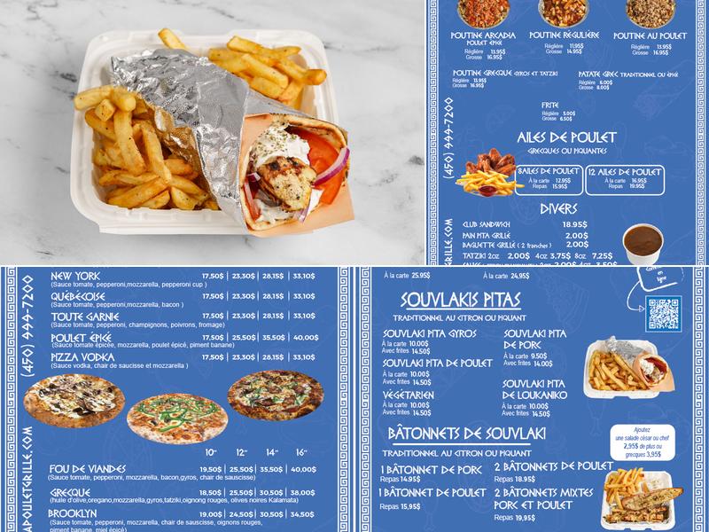 Arcadia Poulet Grillé Menu