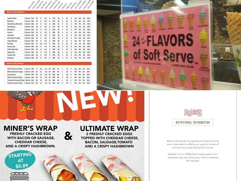 Robin's Donuts Menu