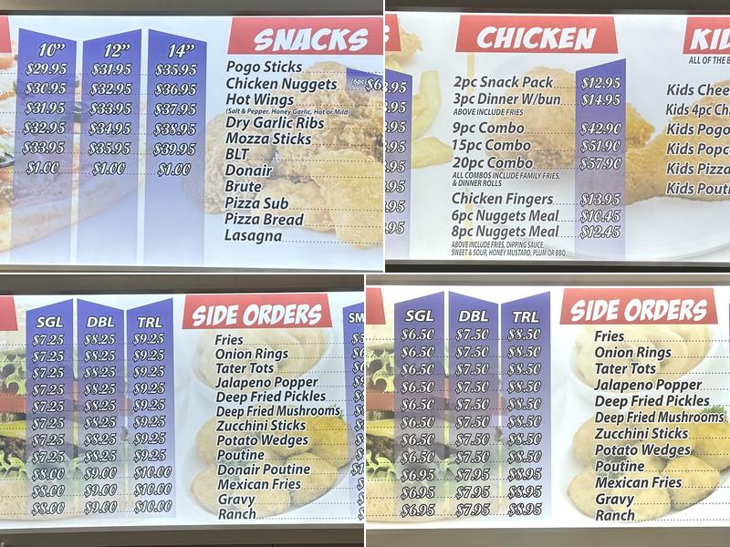 Burger Baron Menu