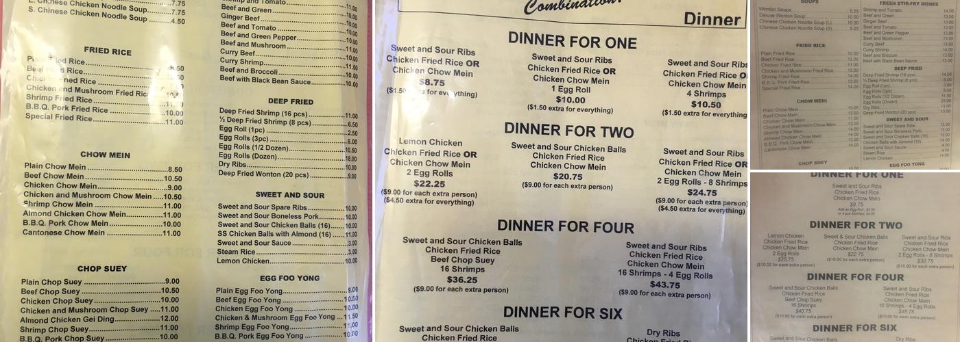 Wayne's Cafe Menu