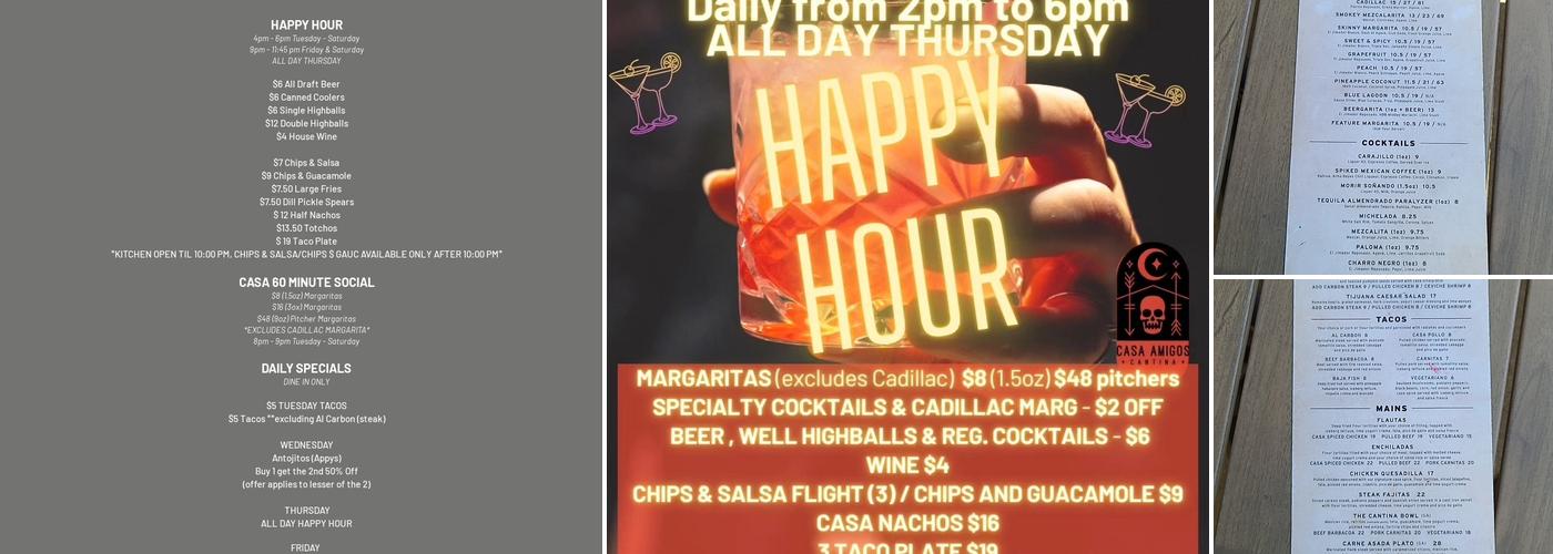 Casa Amigos Cantina Menu