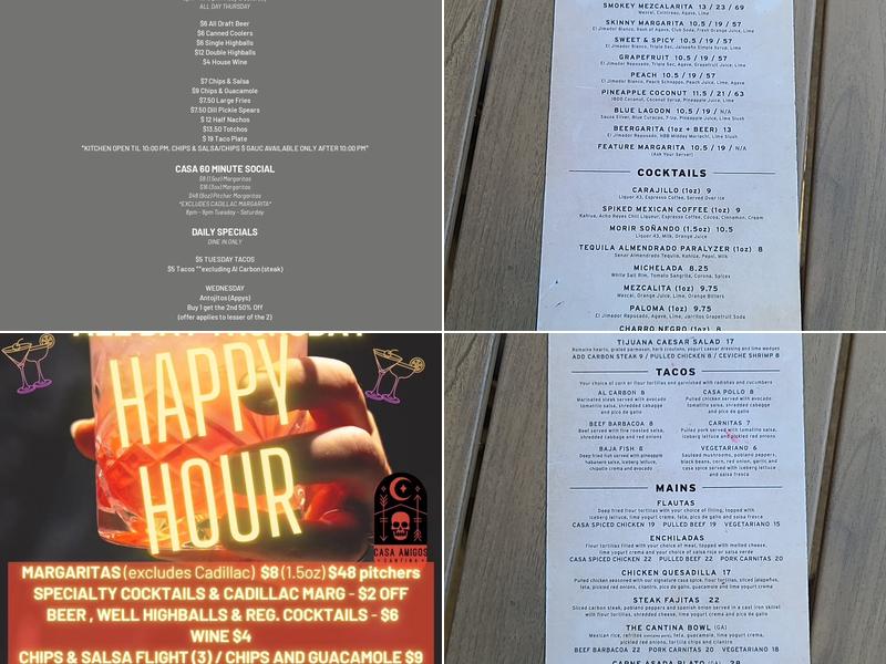 Casa Amigos Cantina Menu