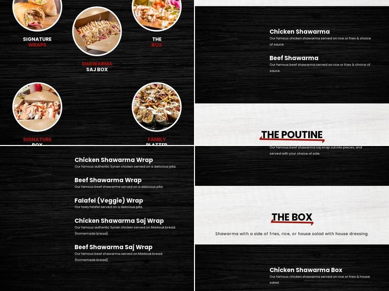Shawarma Box Menu