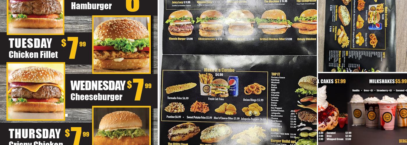 Burger Factory Menu