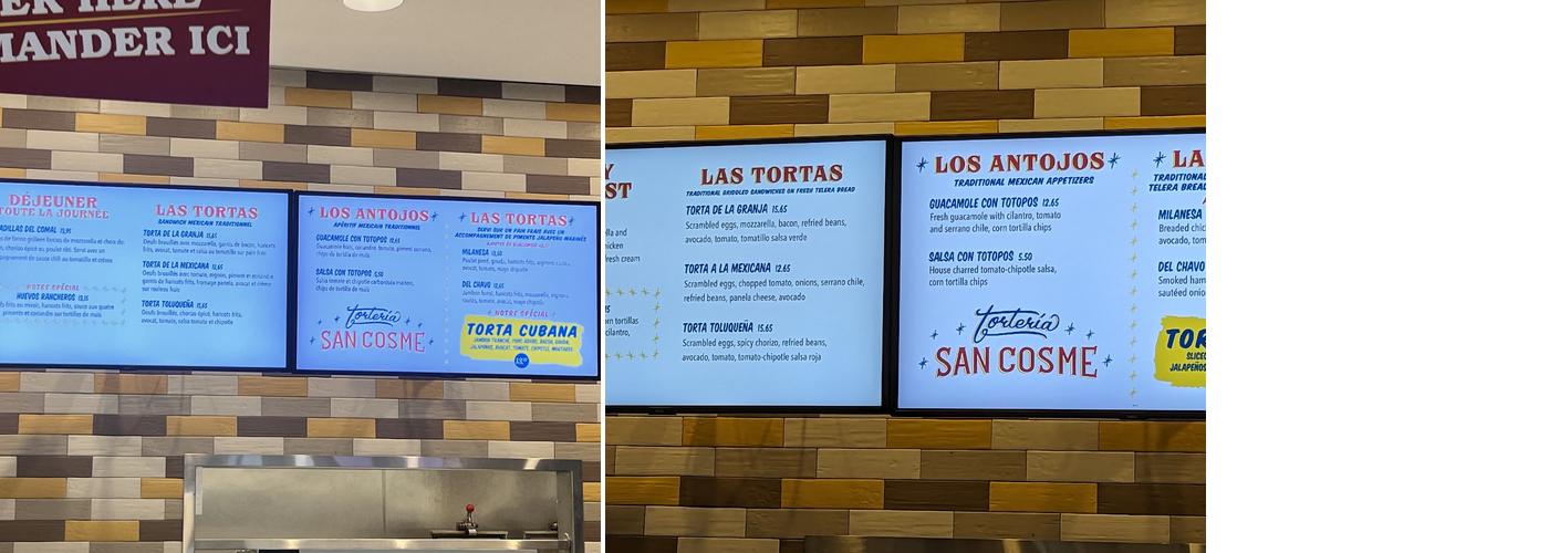 Tortería San Cosme Menu