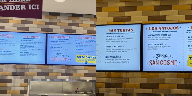 Tortería San Cosme Menu