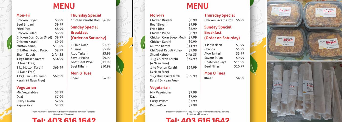 desi bite canada Menu