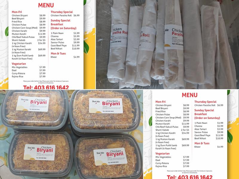 desi bite canada Menu