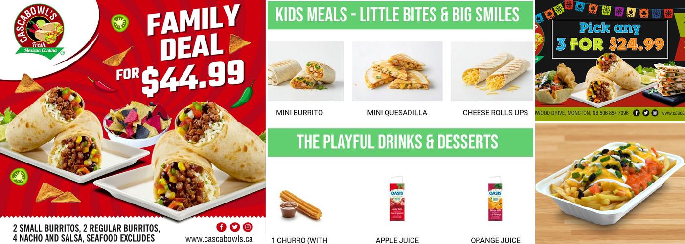 CascaBowl's Fresh Mexican Cantina Menu