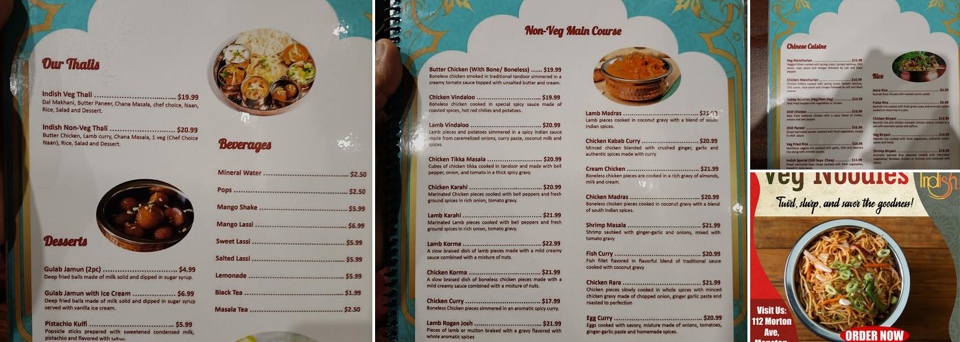 Indish Menu