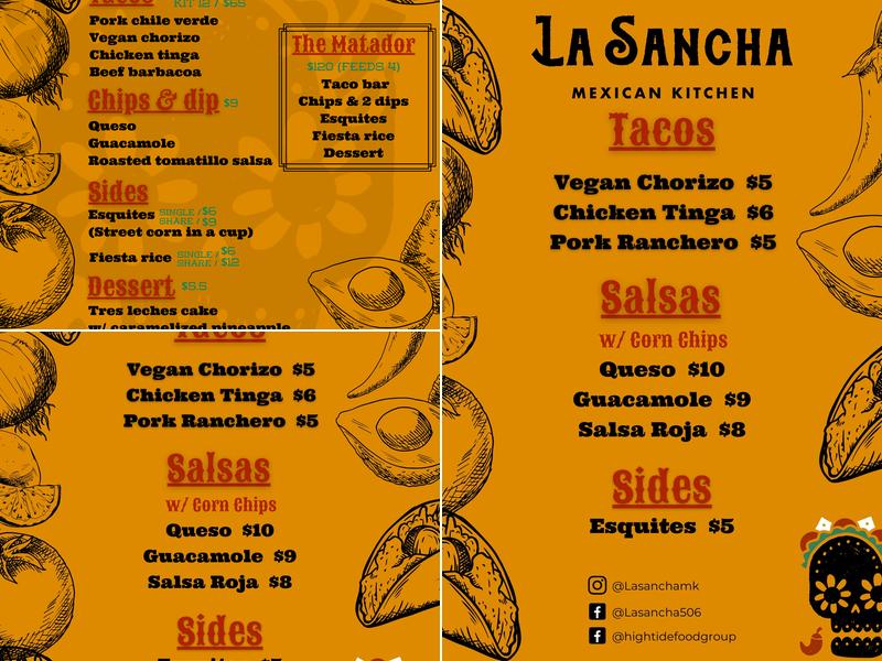 La Sancha Mexican Kitchen Menu