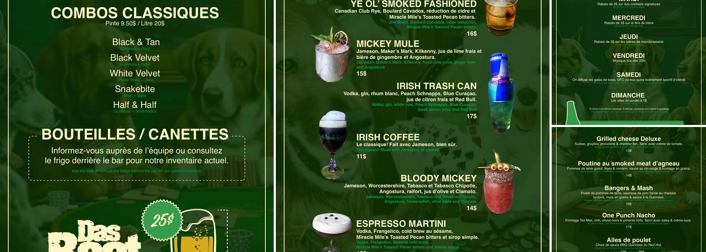 One Punch Mickey’s Menu