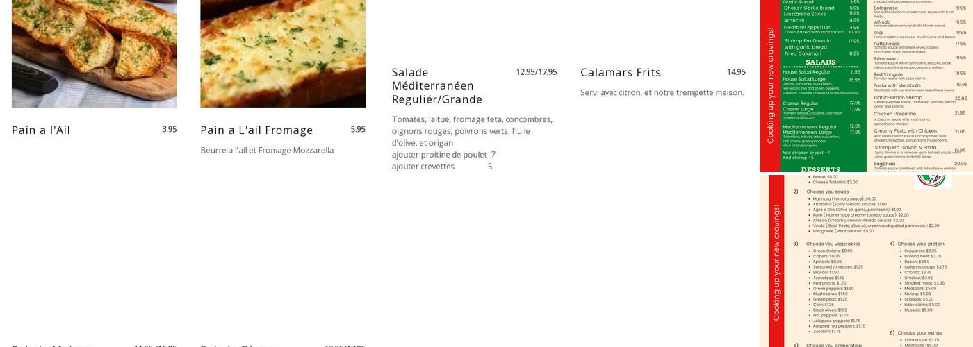 Pasta e Pasta (Parc) Menu