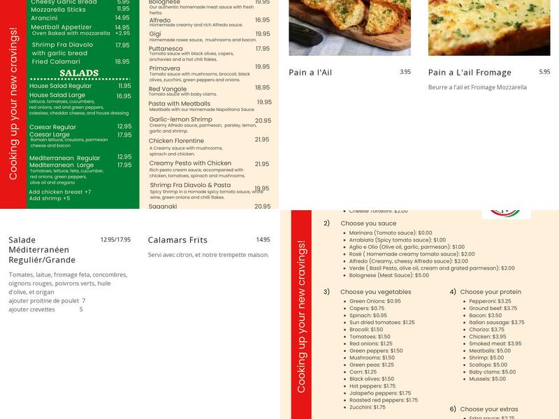 Pasta e Pasta (Parc) Menu