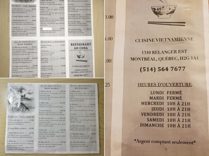 Restaurant Go Cong Menu
