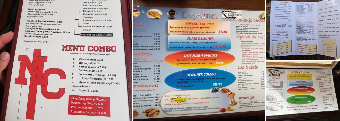 Poutine Laurier Restaurant Menu