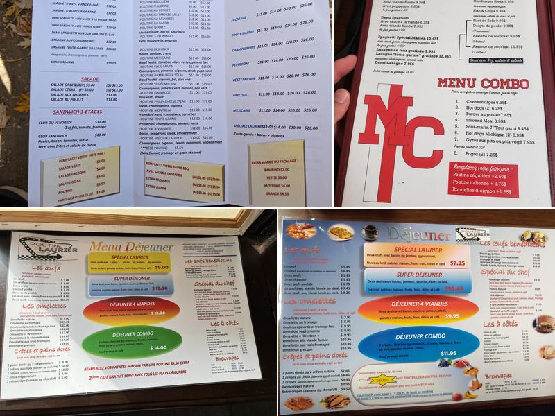 Poutine Laurier Restaurant Menu