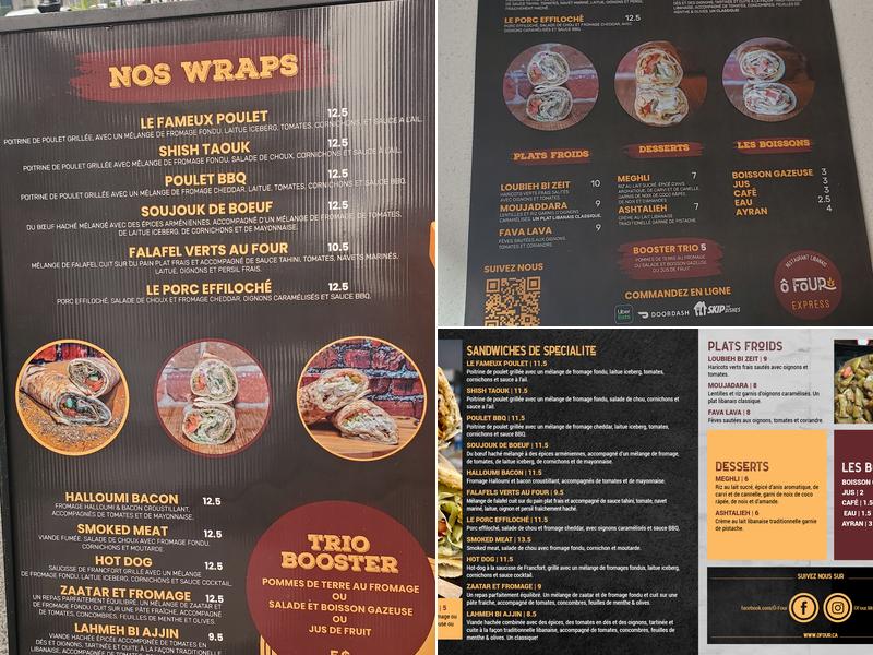 Ô Four Express Menu