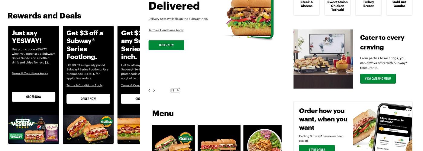 Subway Menu