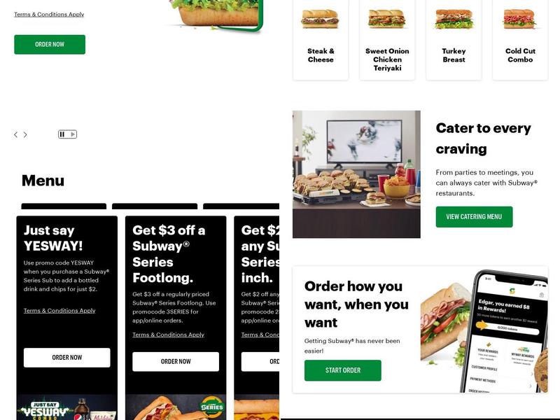 Subway Menu