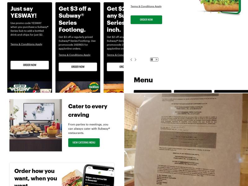 Subway Menu