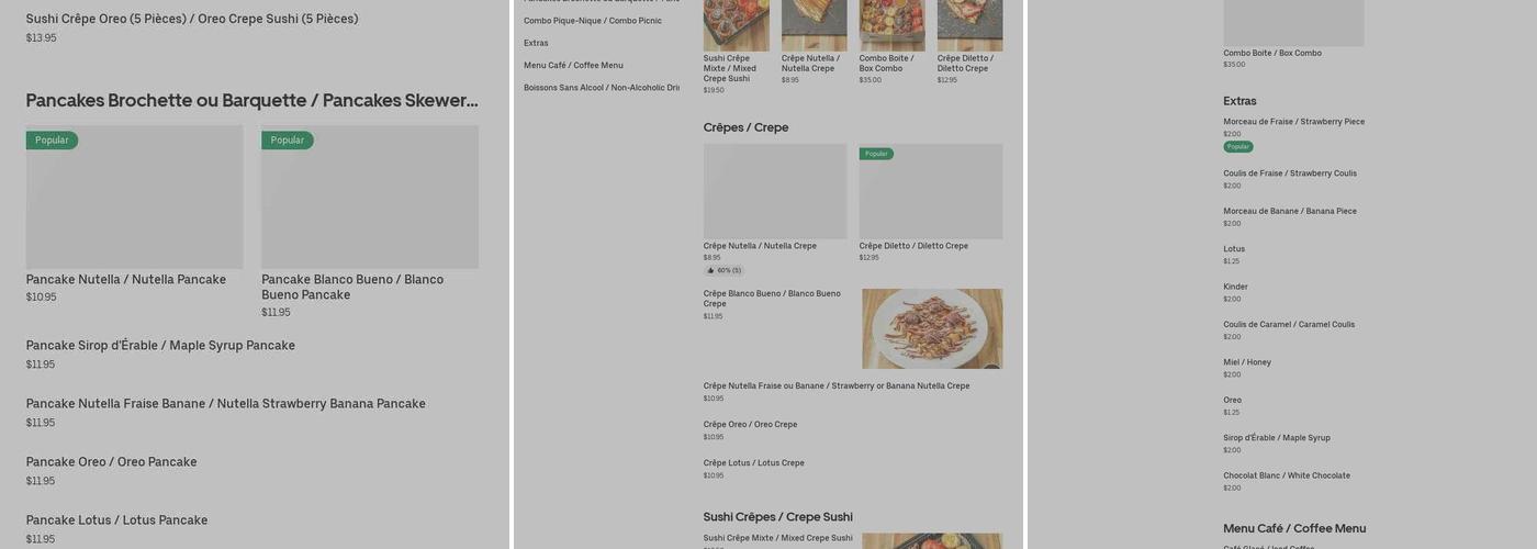 Diletto Menu