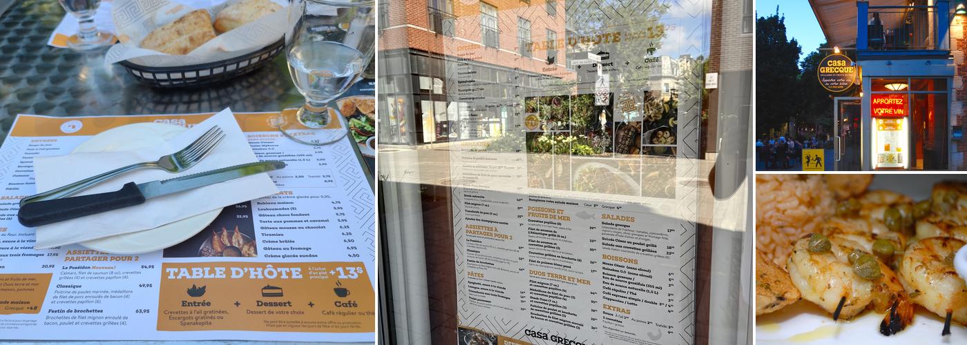 Casa Grecque Menu