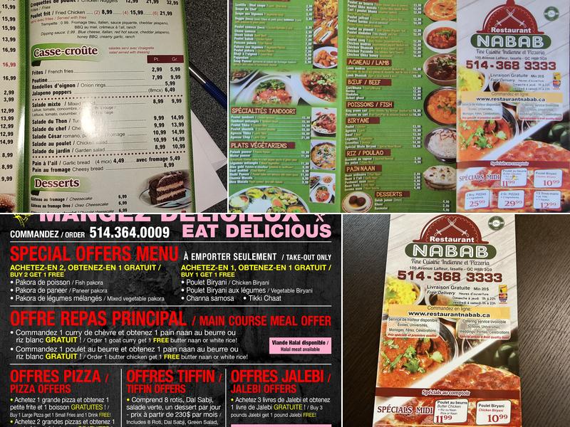 RESTAURANT NABAB Menu