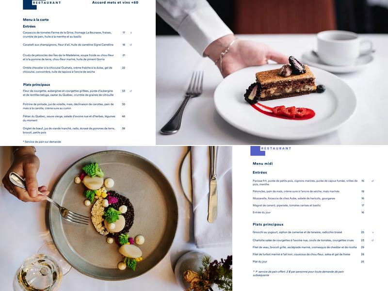 Restaurant de l'ITHQ Menu