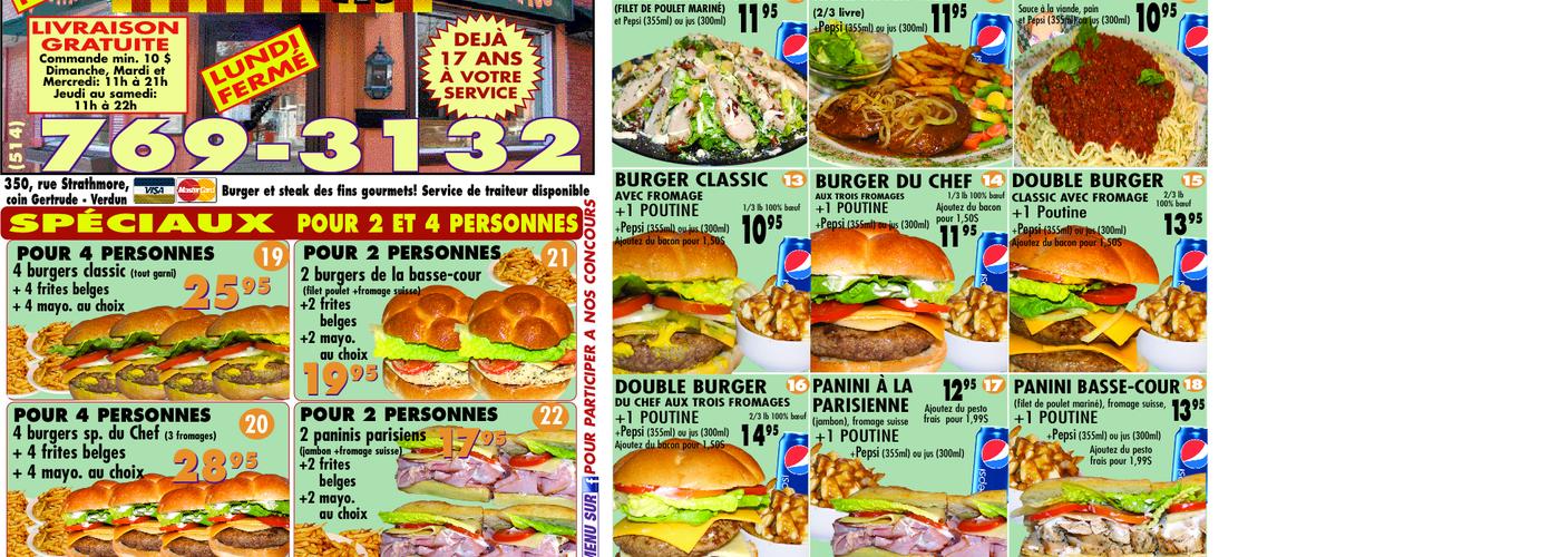 J'm La Frite Menu