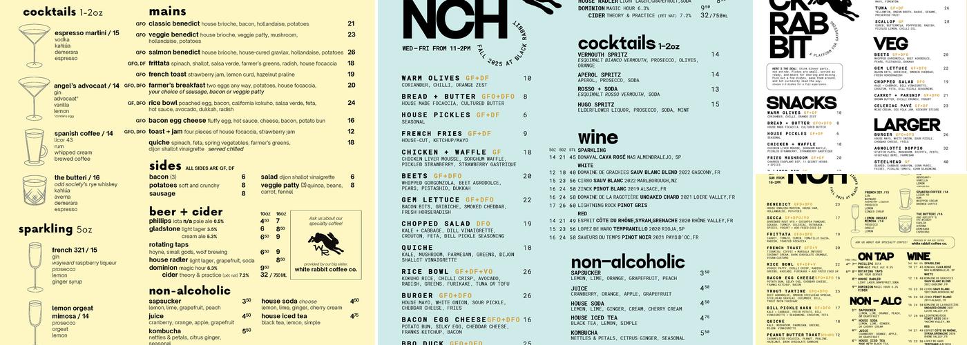 Black Rabbit Kitchen Menu