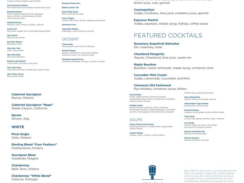 Sky Fallsview Steakhouse Menu