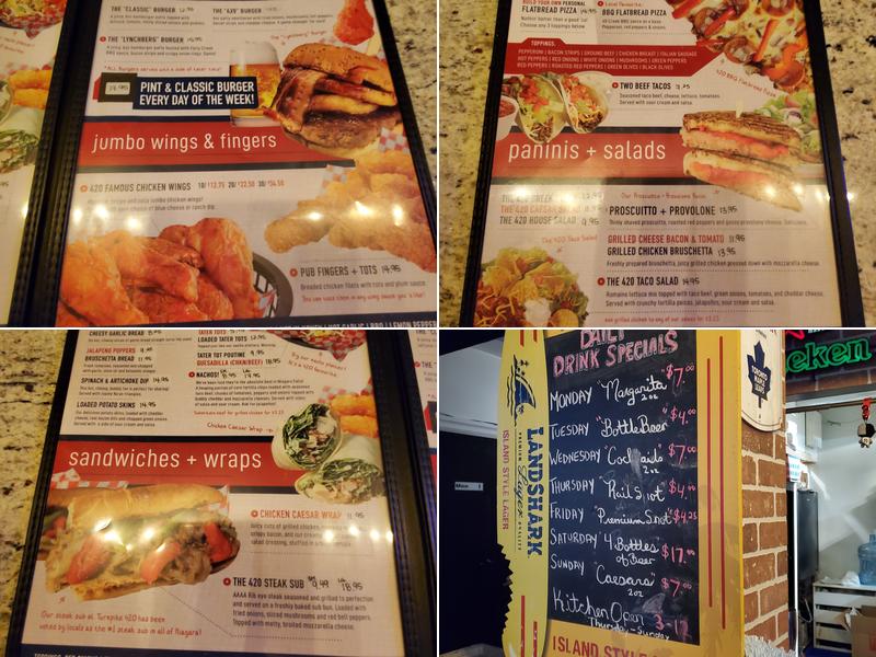 Turnpike 420 Pub & Eatery Menu