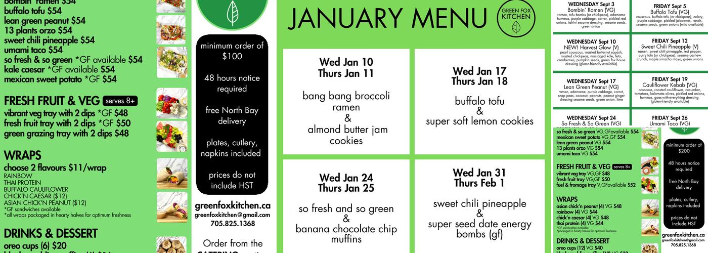 GreenFoxKitchen Menu