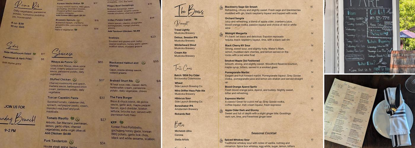 Fare Menu