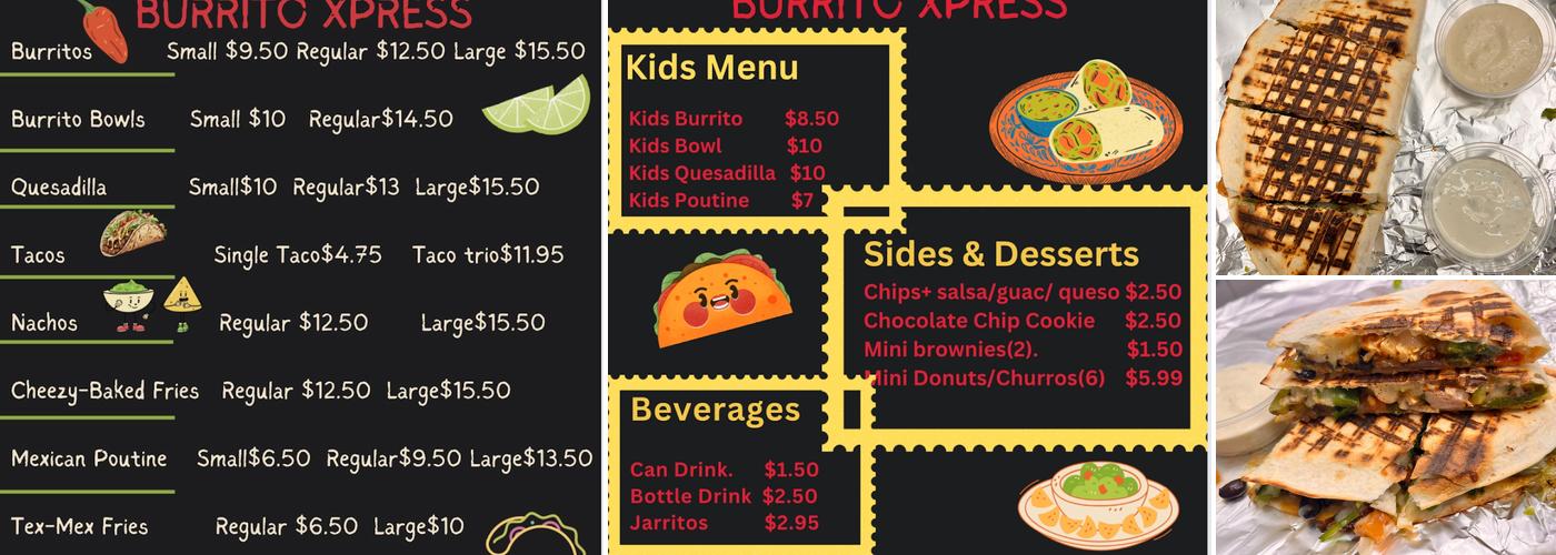 Burrito Xpress Menu