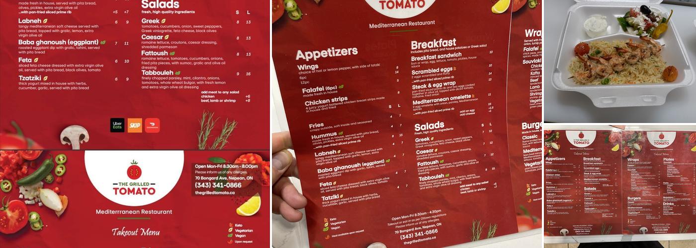 The Grilled Tomato Menu