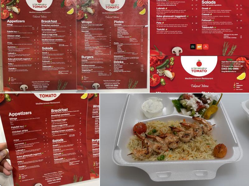 The Grilled Tomato Menu