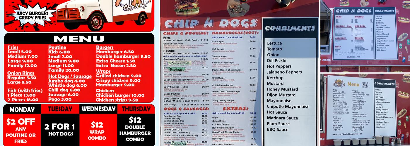Chip N Dogs Menu