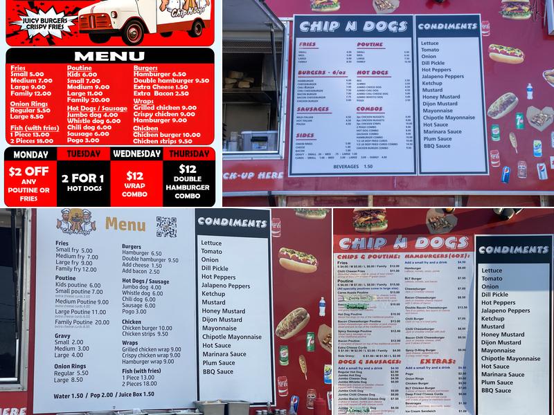 Chip N Dogs Menu