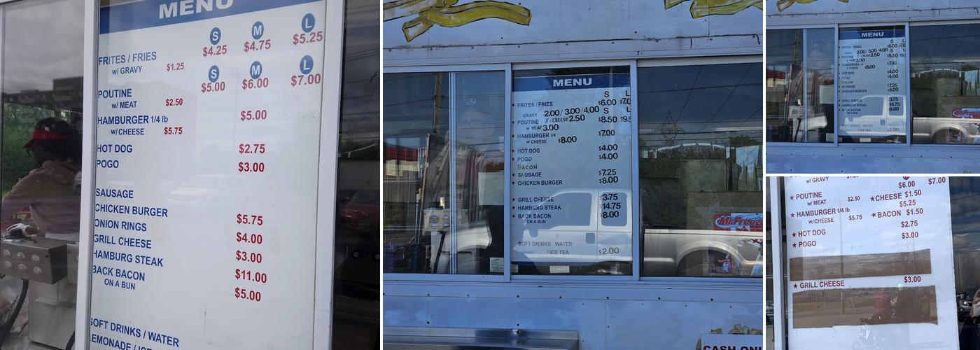 Claude Morin Chip Wagon Menu