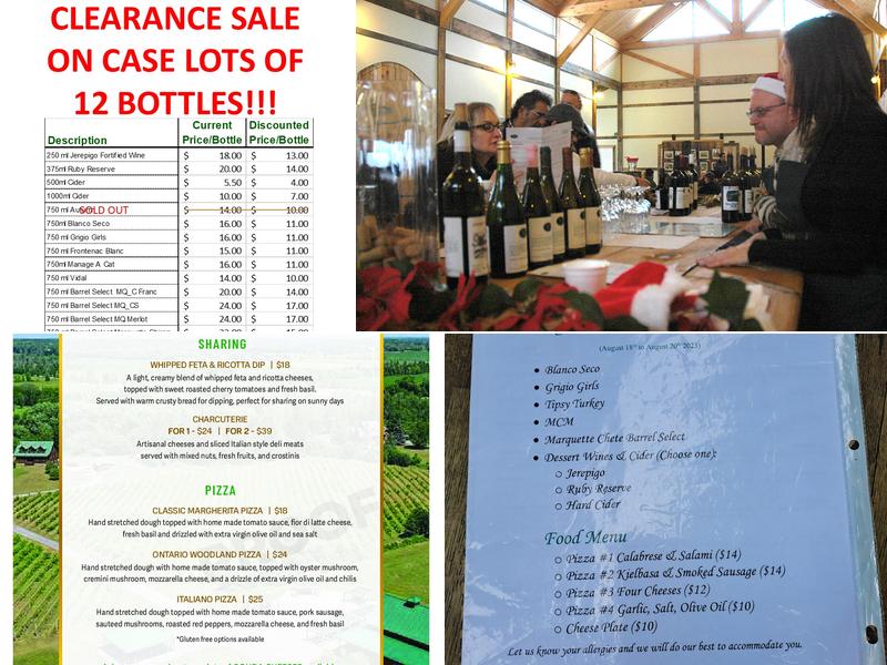 Jabulani Vineyard and Winery Menu