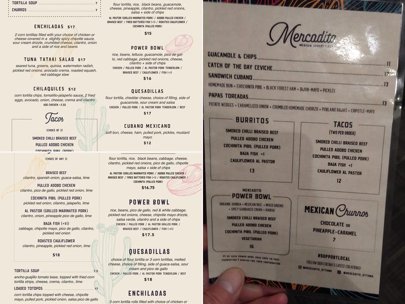 Mercadito Menu