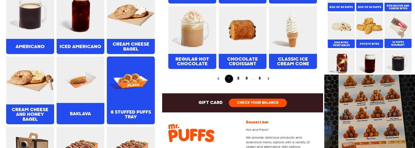 Mr. Puffs Menu