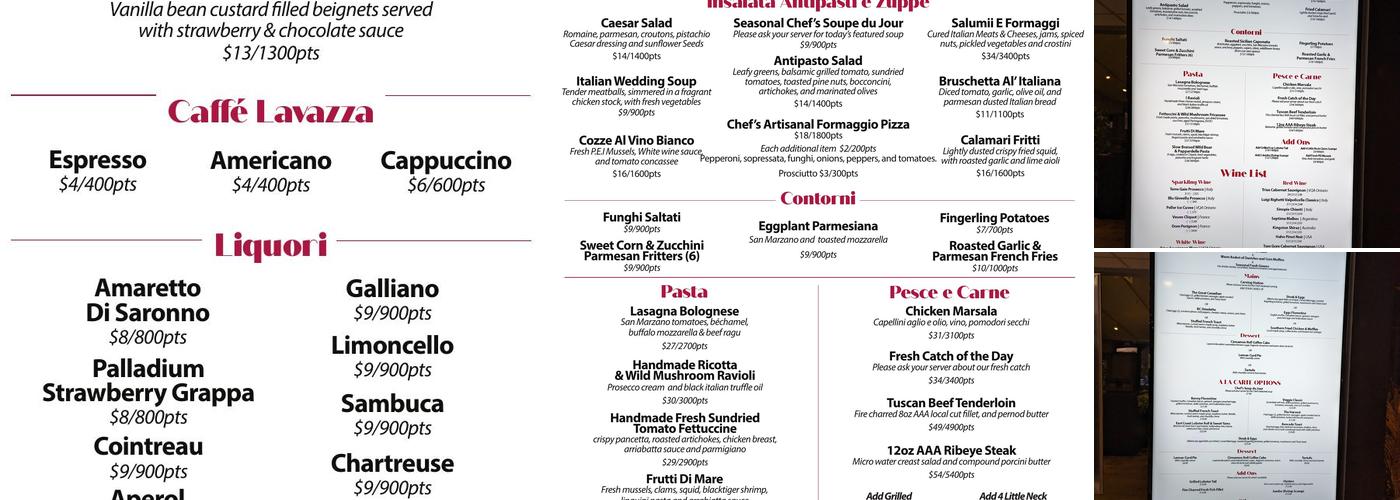 Caffé Italiano Menu