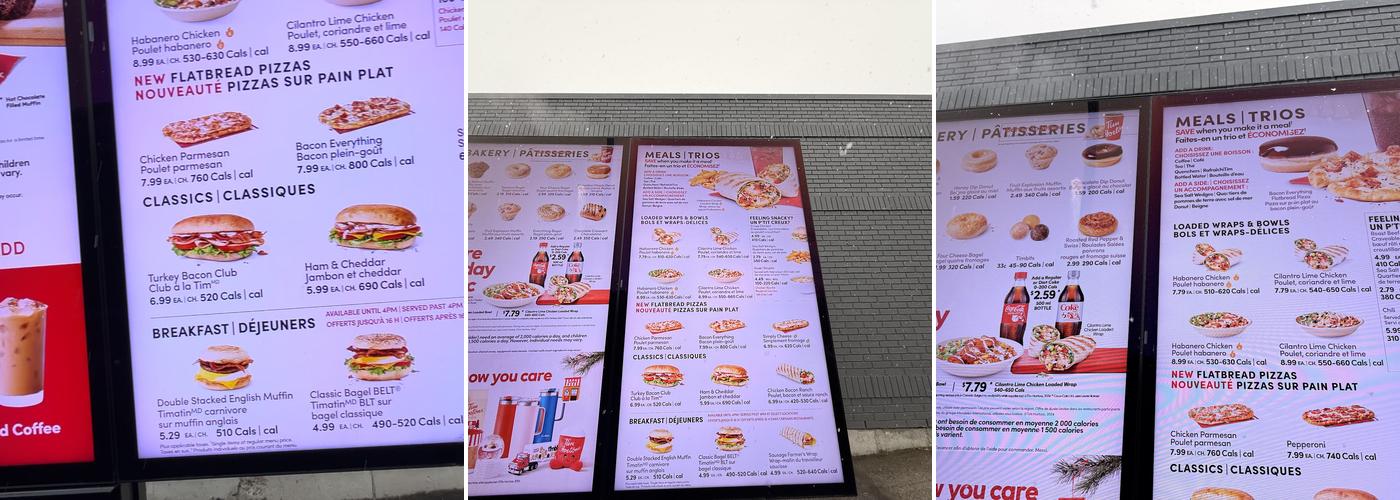 Tim Hortons Menu