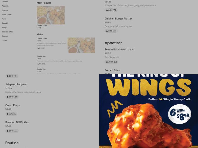 Chester's Chicken Menu