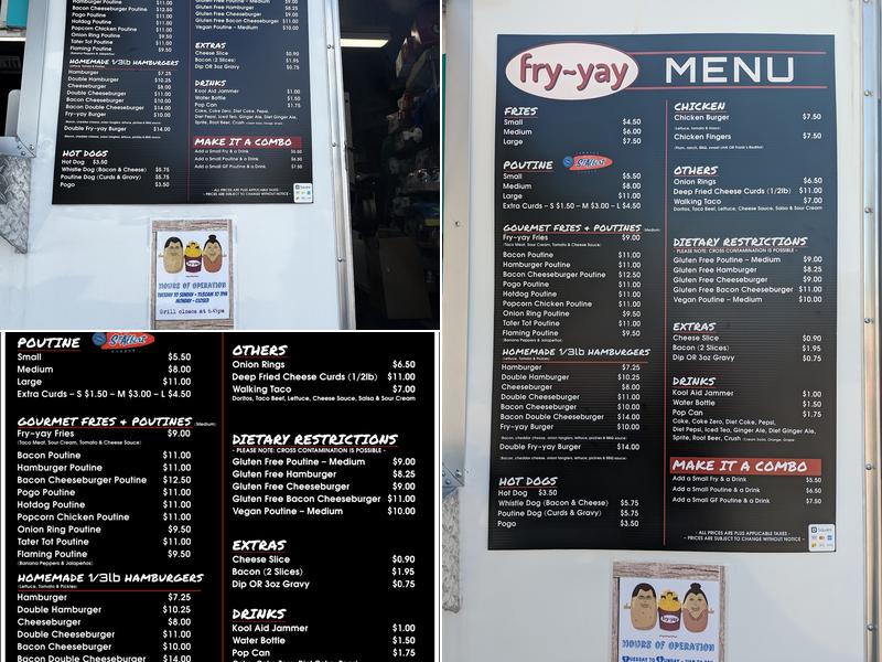 FRY~YAY CHIP WAGON Menu